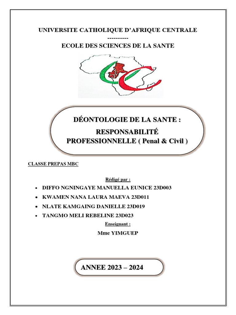 Responsabilité Médicale : Pénale et Civile | PDF | Loi criminelle | Loi ...
