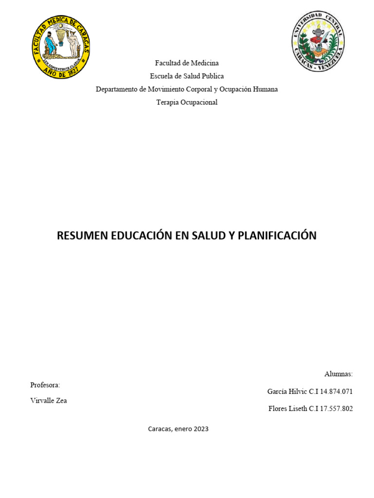 Educación y Planificación en Salud | PDF | Plan de estudios | Educación ...