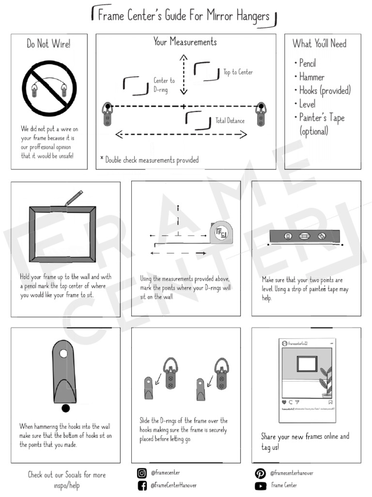 Mirror Hanging Guide by Frame Center | PDF