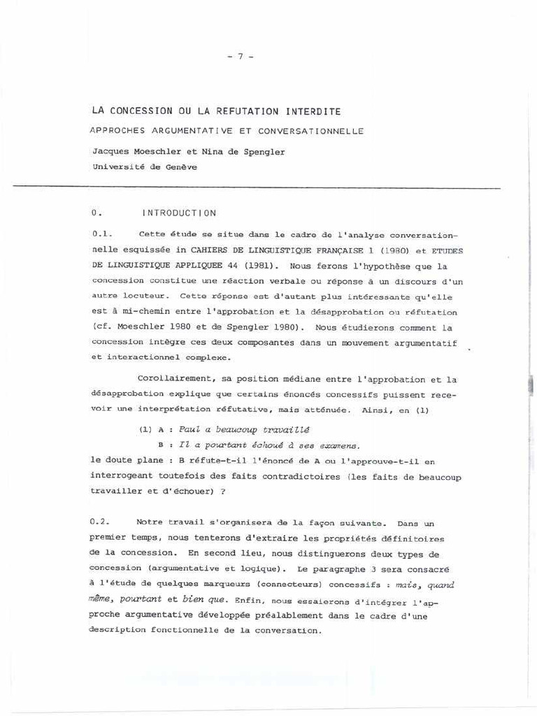 La Concession Ou La Refutation Interdite | PDF