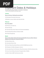 Important Dates & Holidays: Centering Diversity, Equity, & Inclusion in Schools