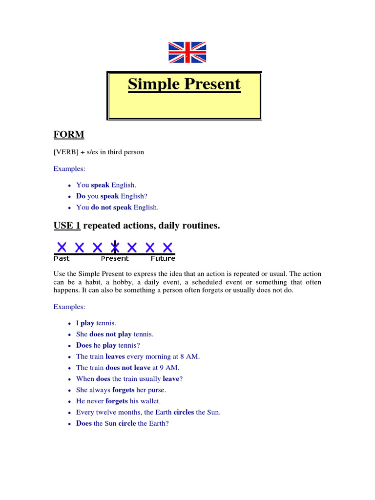 Understanding Simple Present Tense | PDF | English Language | Verb