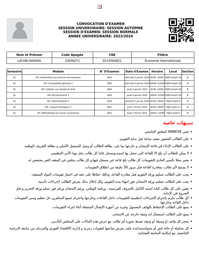 Convocation Examen Pdf