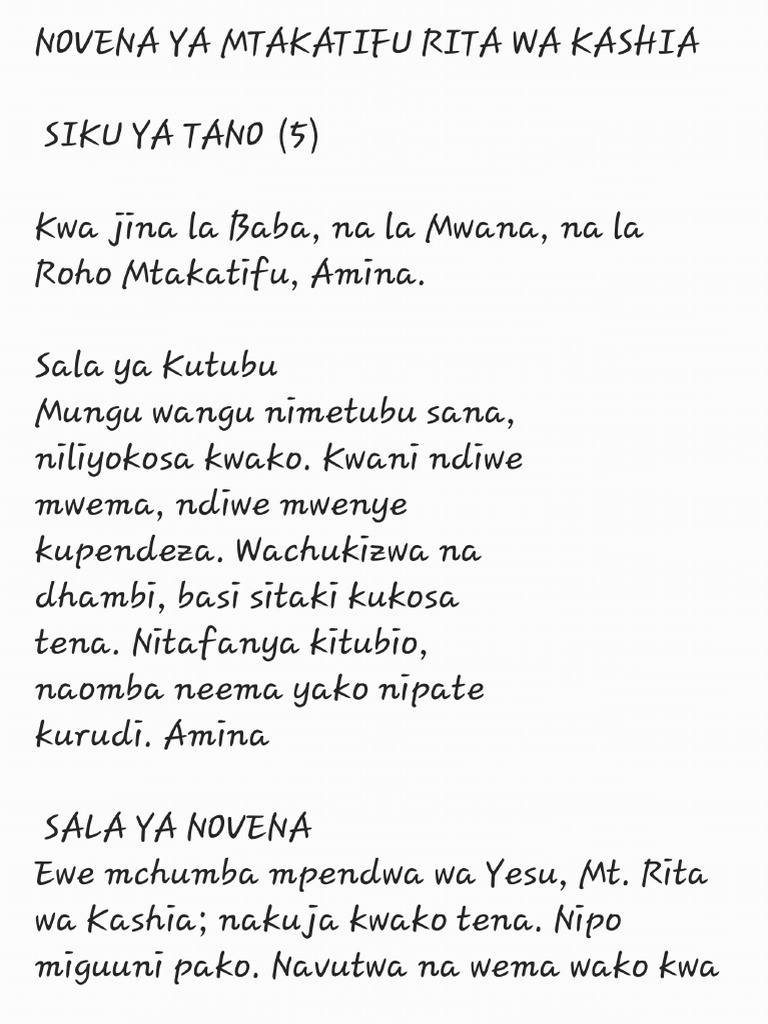 Novena Kwa MT Rita 05 - 231202 - 122328 | PDF