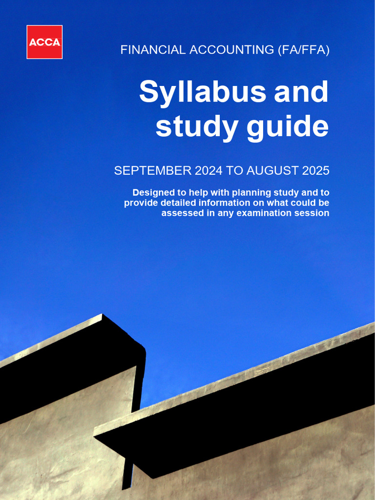 FA FFA S24-J25 Syllabus and Study Guide - Final | PDF | Balance Sheet ...