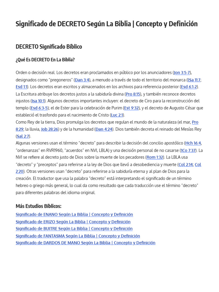 Significado de Decreto en la Biblia | PDF | Religión y espiritualidad