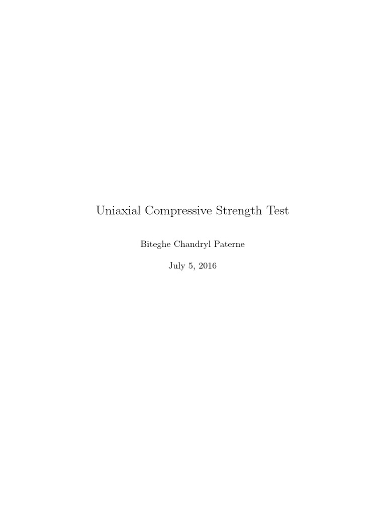 Uniaxial Compressive Strength Overview | PDF | Strength Of Materials ...