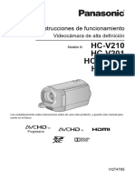 Instrucciones de Funcionamiento Panasonic HC-V110