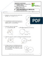 Exercícios Circunferência