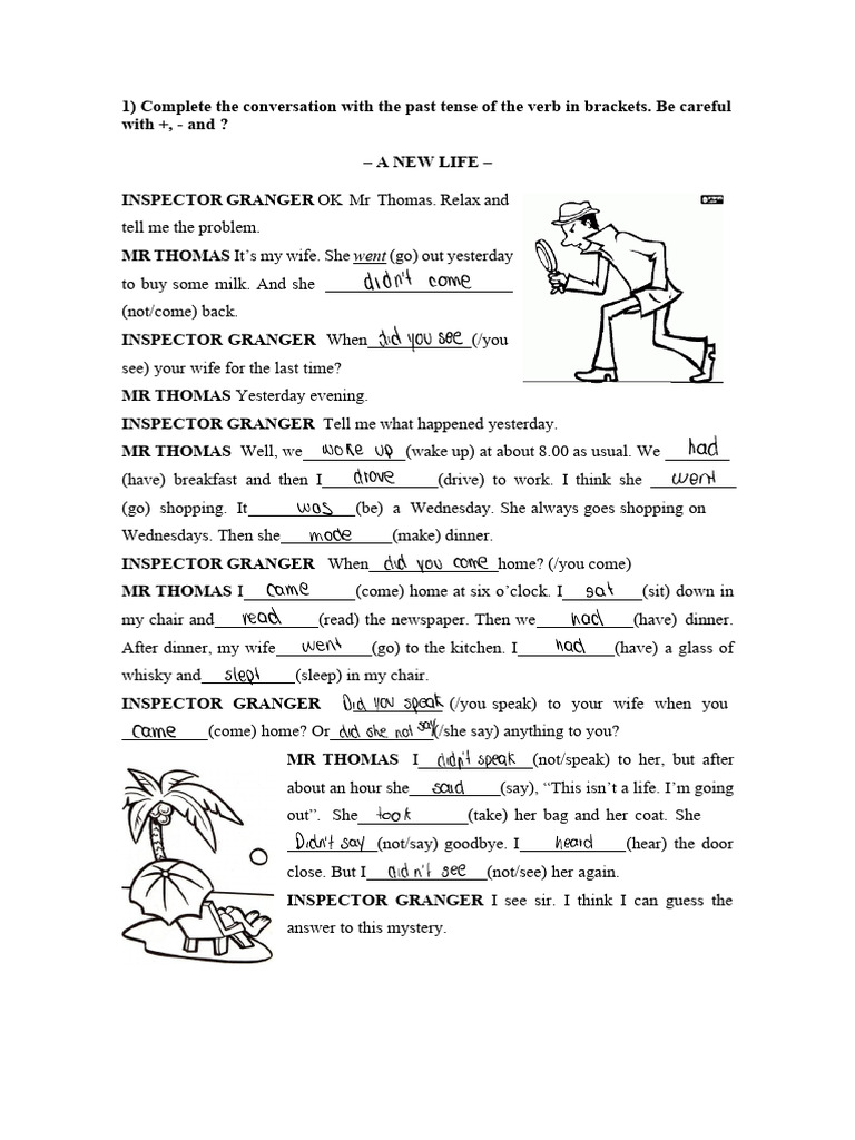 Past Tense Conversation Practice | PDF | Language Arts & Discipline ...
