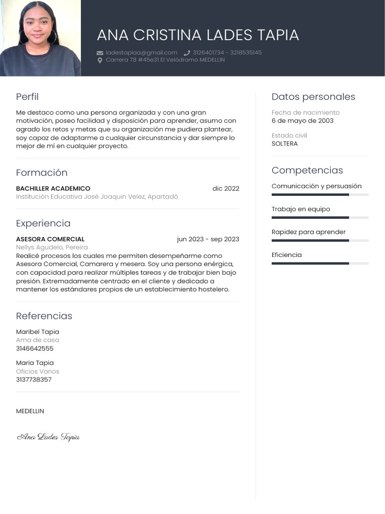 Perfil Profesional de Ana Cristina Lades | PDF