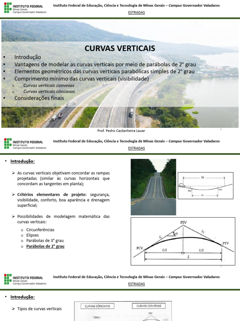 Projetos de Curvas Verticais Rodoviárias | PDF | Curva | Derivado
