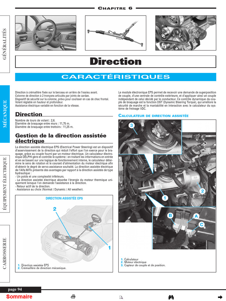 Direction Assistée Électrique : Caractéristiques et Gestion | PDF ...
