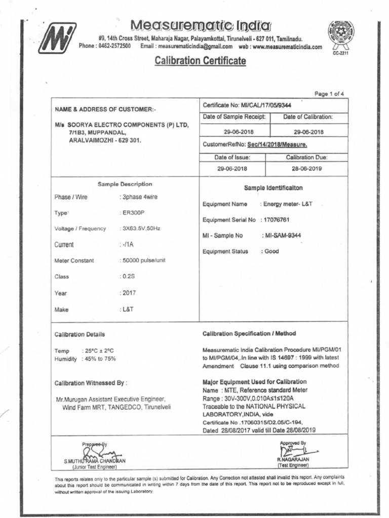 Meter Test Report | PDF