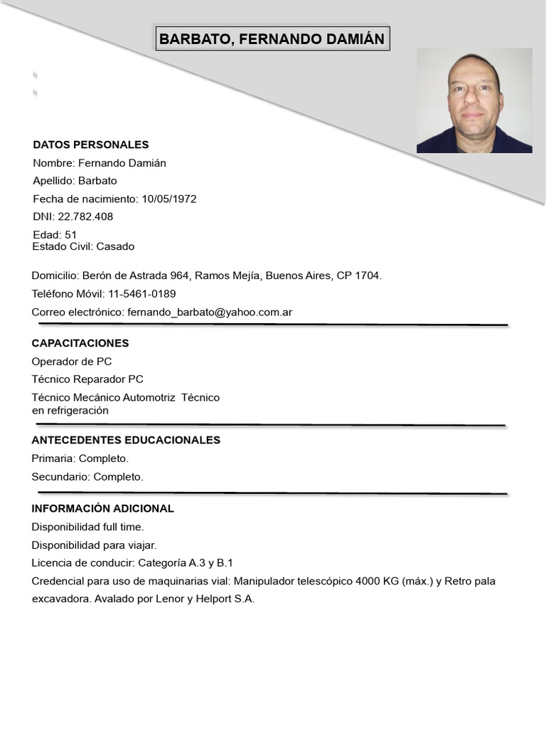 CV Fer Actualizado | PDF
