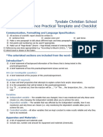Tyndale Christian School - Science Practical Report Template - 10 Scientific Studies
