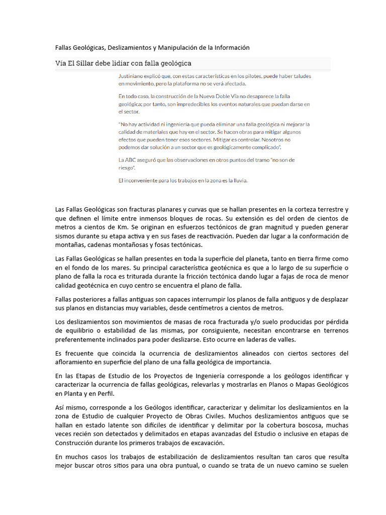 Fallas Geológicas Pdf Falla Geología Geofísica