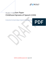 Childhood Apraxsia of Speech Draft Position Paper 2023 - For Consultation