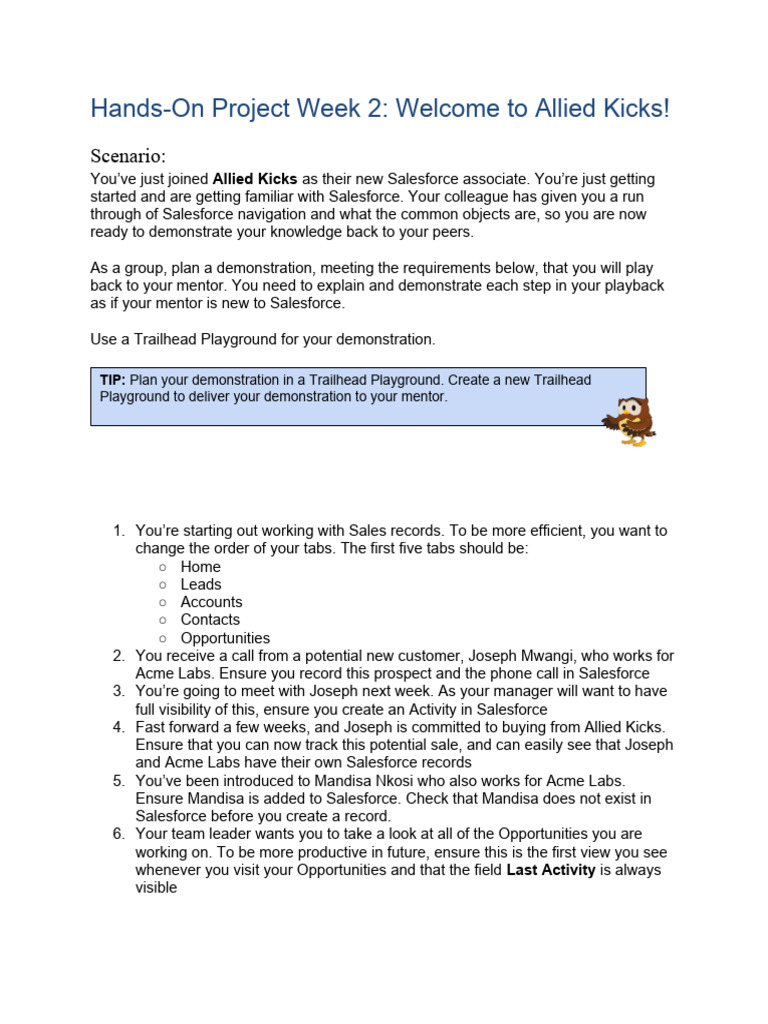 Week 2 Salesforce Associate Demo Guide | PDF | Computing | Business