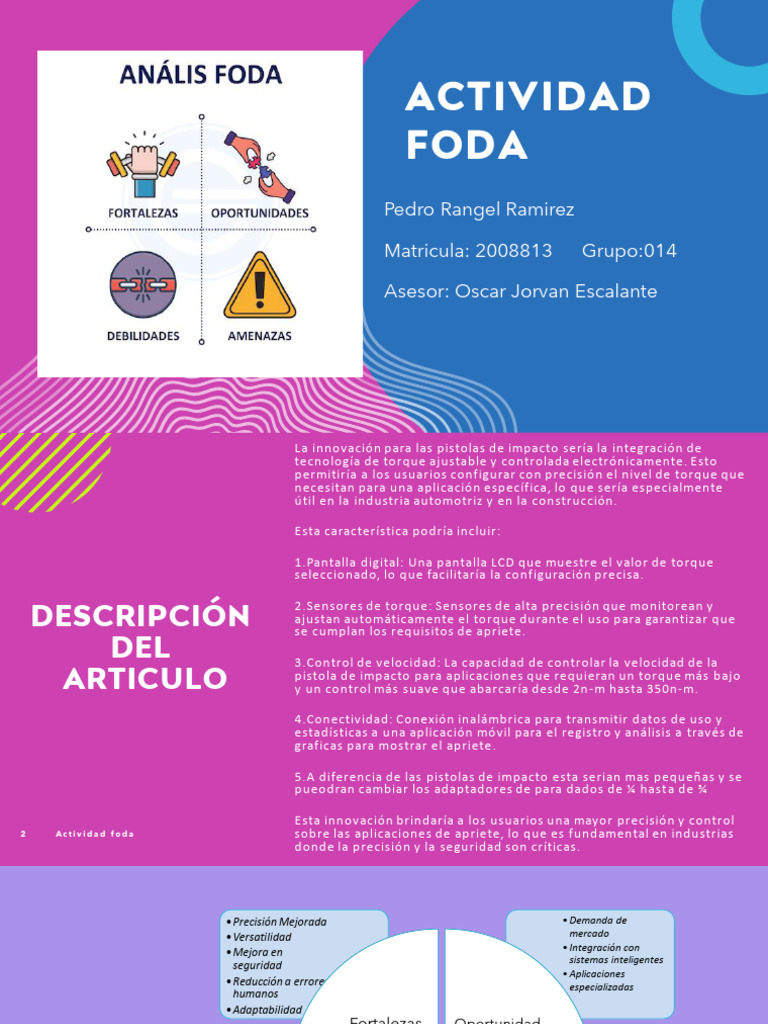Actividad Foda | PDF | Análisis FODA | Software de la aplicacion