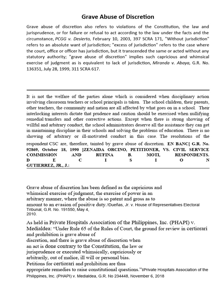 Grave Abuse of Discretion PDF