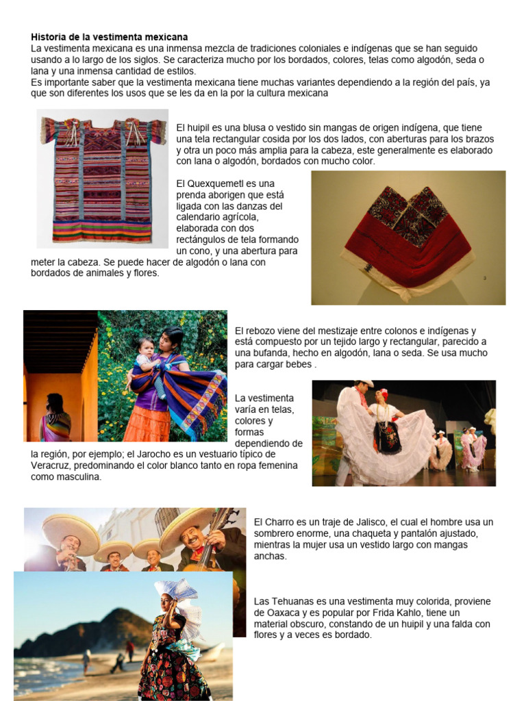 Historia De La Vestimenta Mexicana Pdf