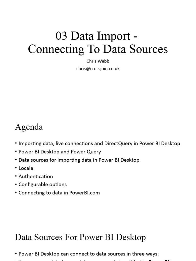 Power BI Data Import and Connection Guide | PDF | Computers