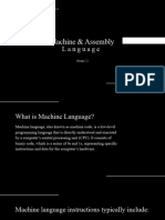 Machine and Assembly Language