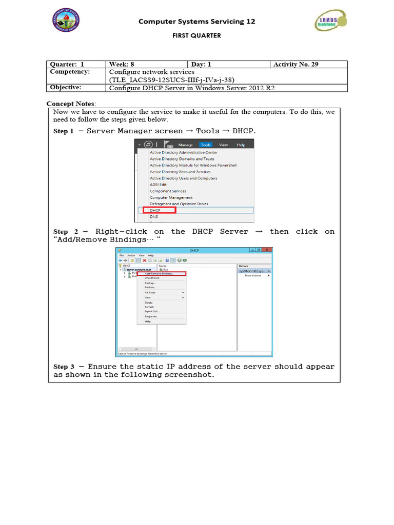 Configuring DHCP in Windows Server 2012 | PDF | Ip Address | Domain ...