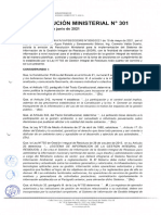 Resolución Ministerial #301 - "Implementación SIGIR"