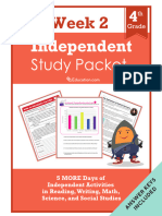 Independent Study Packet 4th Grade Week 2