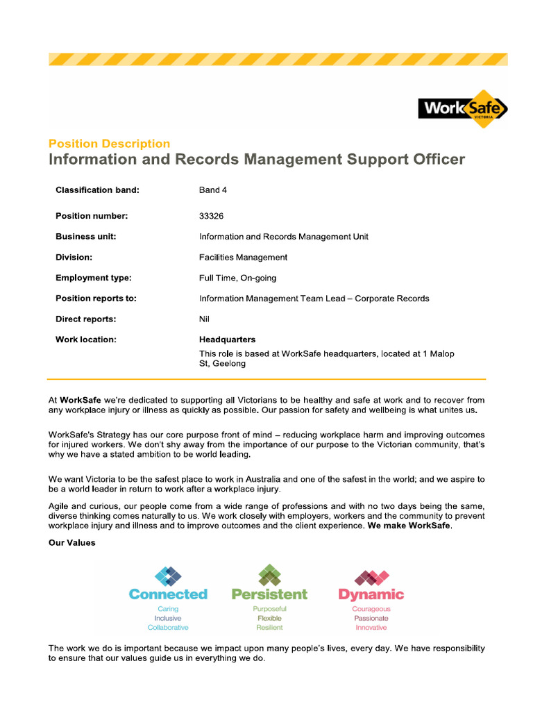 PD - Info and Records Management Support Officer | PDF