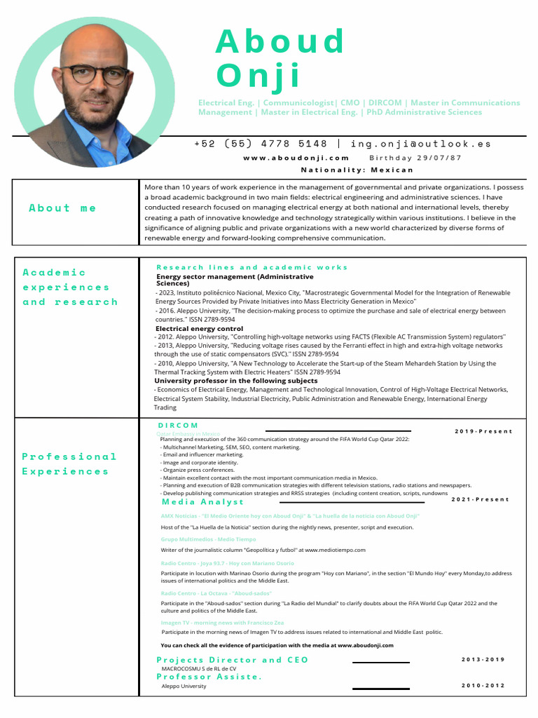 Aboud Onji: Media & Energy Expert Profile | PDF