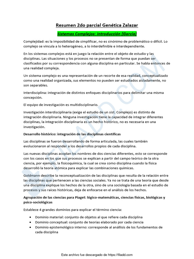 Resumen Genética 2do Parcial Zalazar | PDF | Crecimiento personal y ...