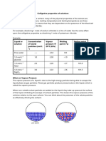 Colligative Properties of Solutions