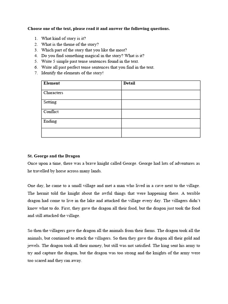 Story Analysis Questions and Elements | PDF | Mystery, Thriller & Crime ...