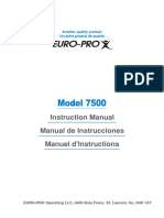 EuroPro 7500 Sewing Machine Instruction Manual