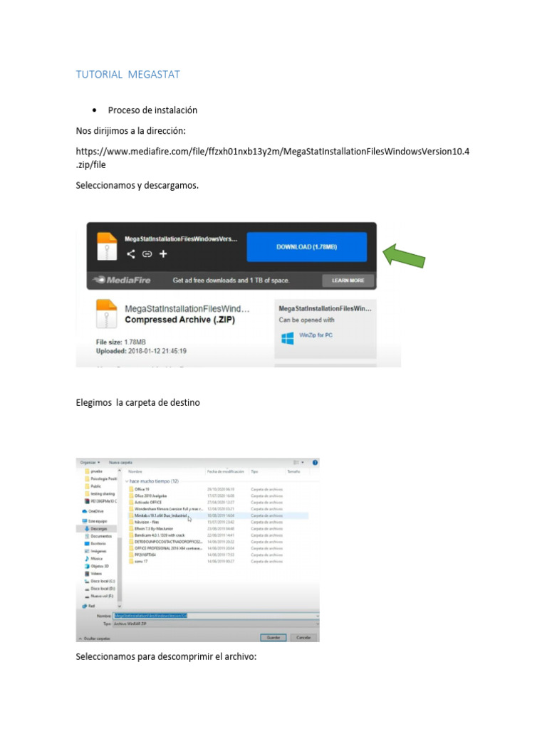 Tutorial de Instalación y Uso de MegaStat | PDF