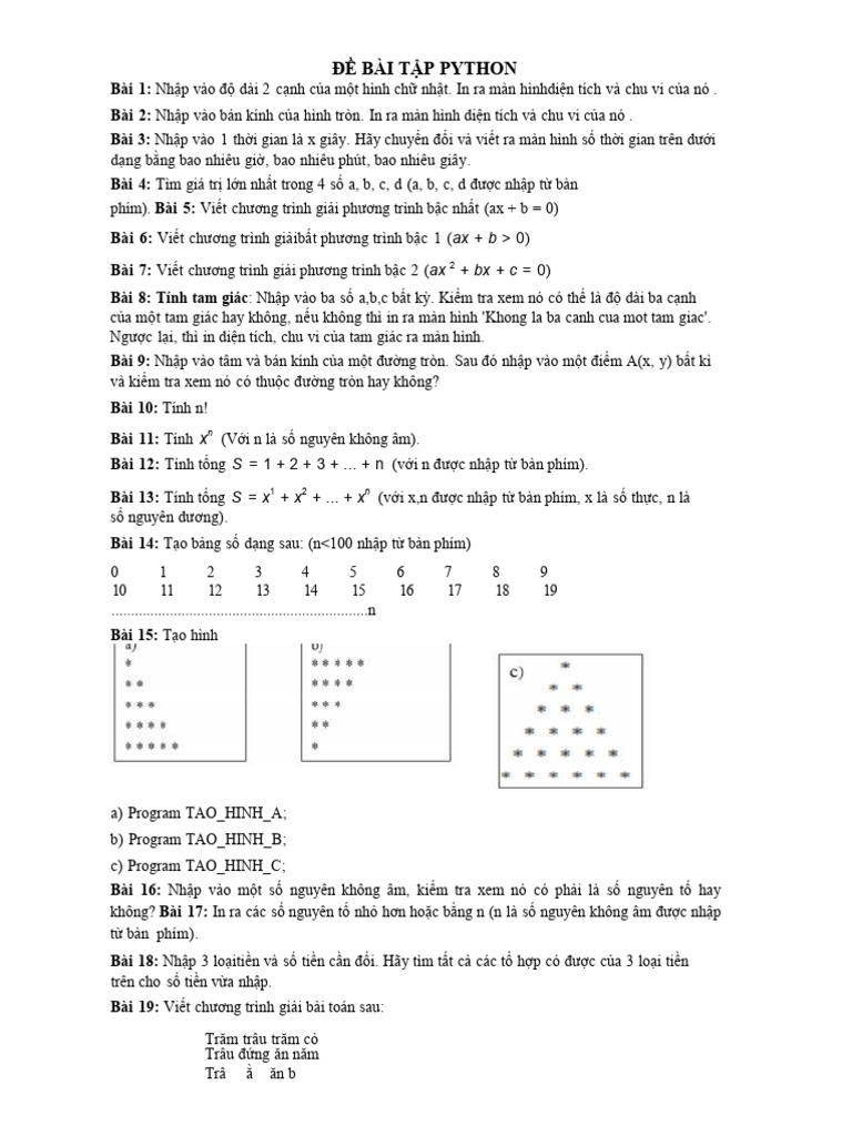 Bai Tap Python | PDF