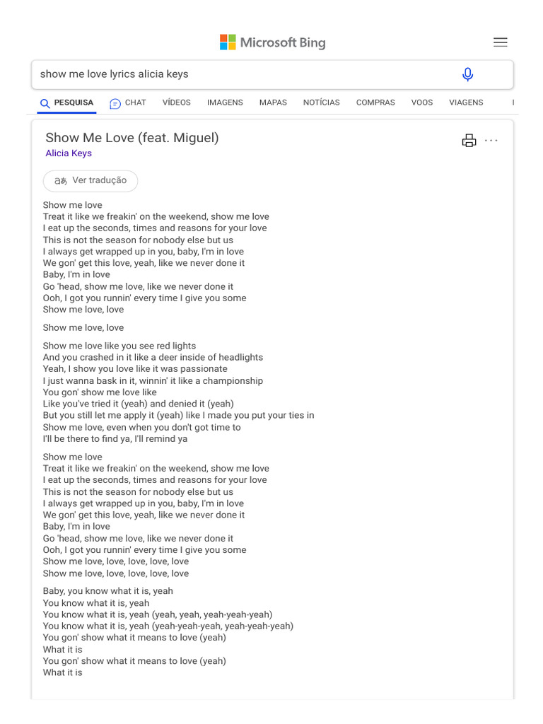 Show me love lyrics alicia keys pdf