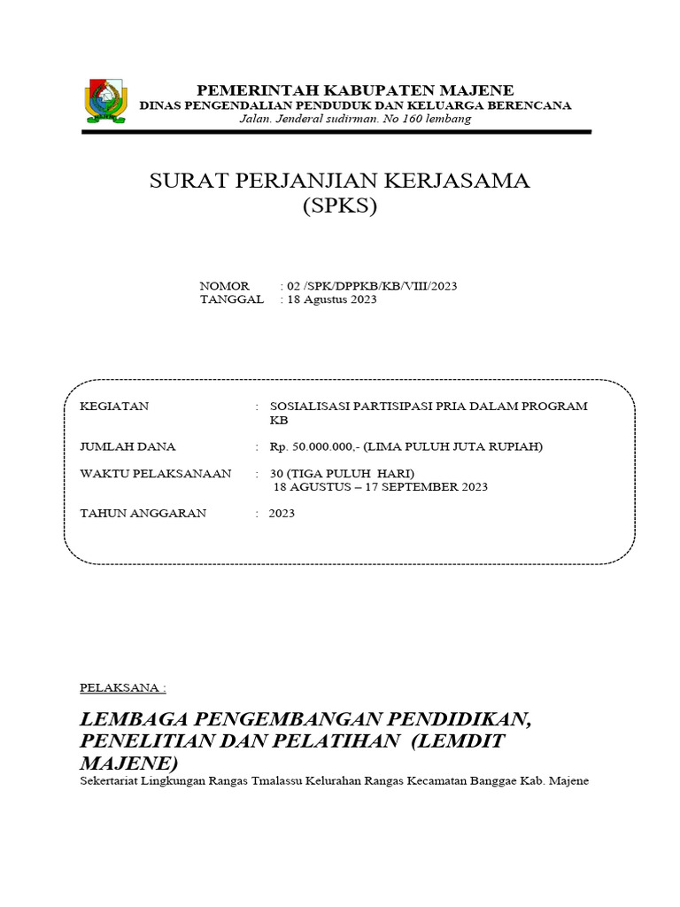 Kontrak KB Pria | PDF
