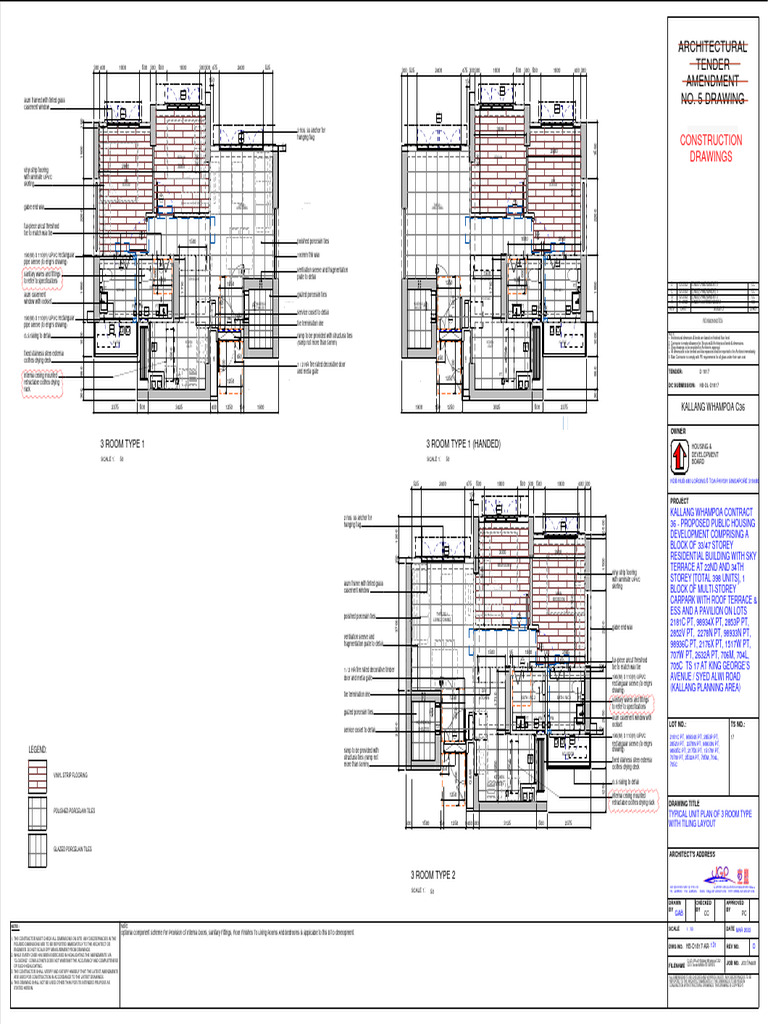 3-Room Unit Plan with Tiling Layout | PDF | Local Government Areas Of ...