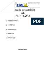 FORMULARIO DE Admision