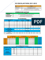 Calendário Escolar 2011-2012