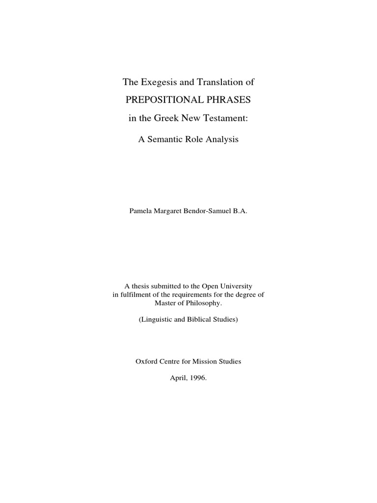 Greek Prepositions Pdf Preposition And Postposition Syntax
