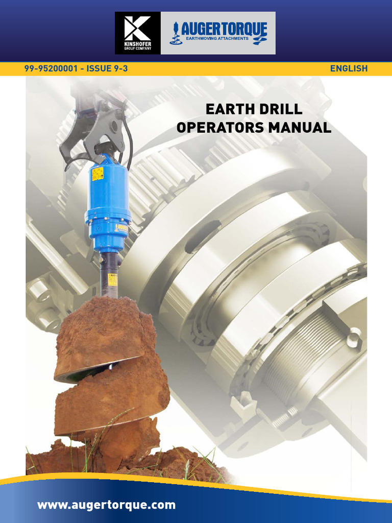 99 95200001 Rev 09 3 Earth Drill Operators Manual English Issue 9 3 ...