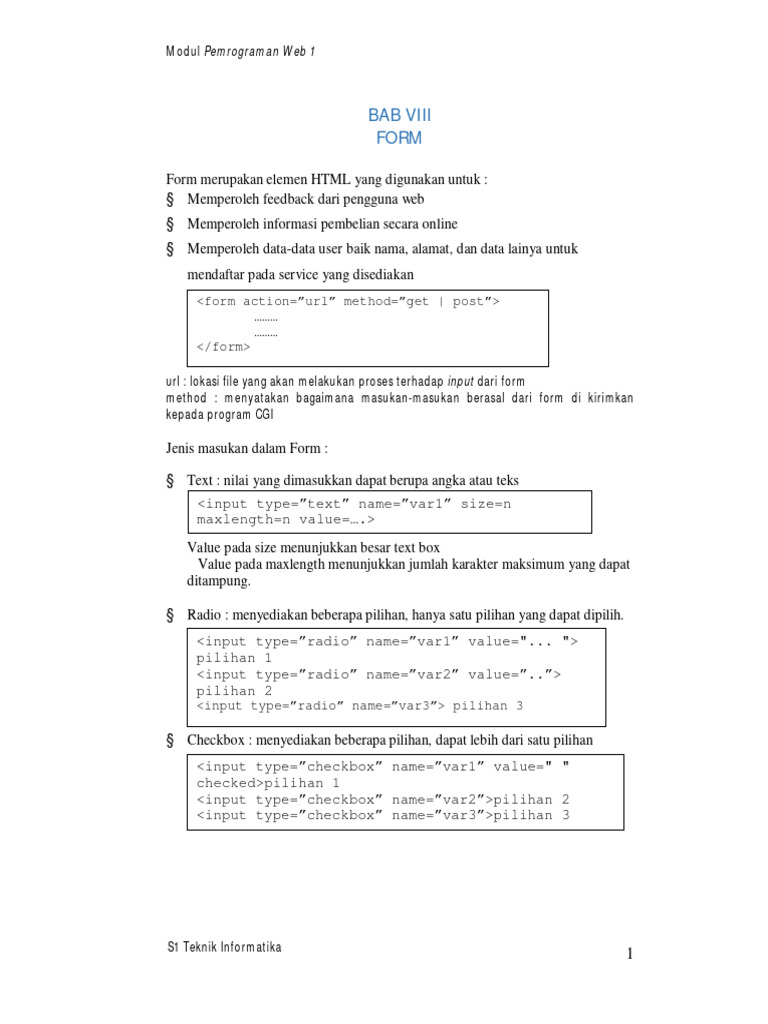 Modul 9 Form | PDF