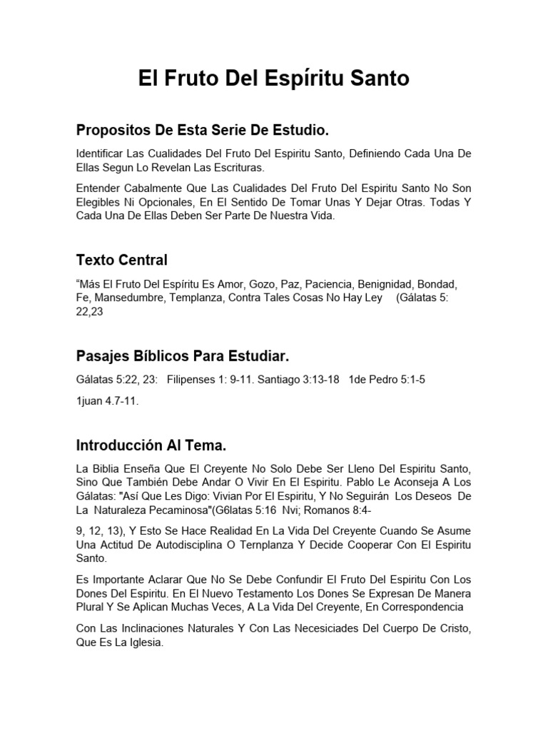 El Fruto Del Espíritu Santo | PDF