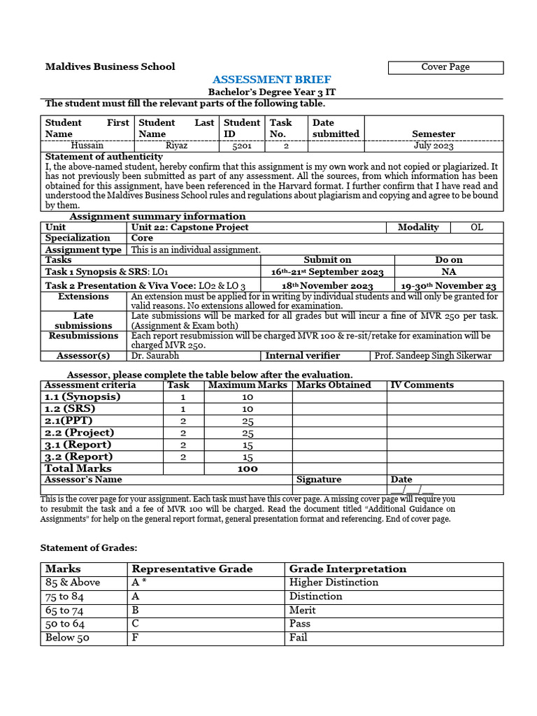 Assignment Guidelines for IT Project | PDF | Point Of Sale | Databases