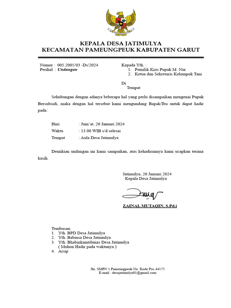 Undangan Kelompok Tani | PDF